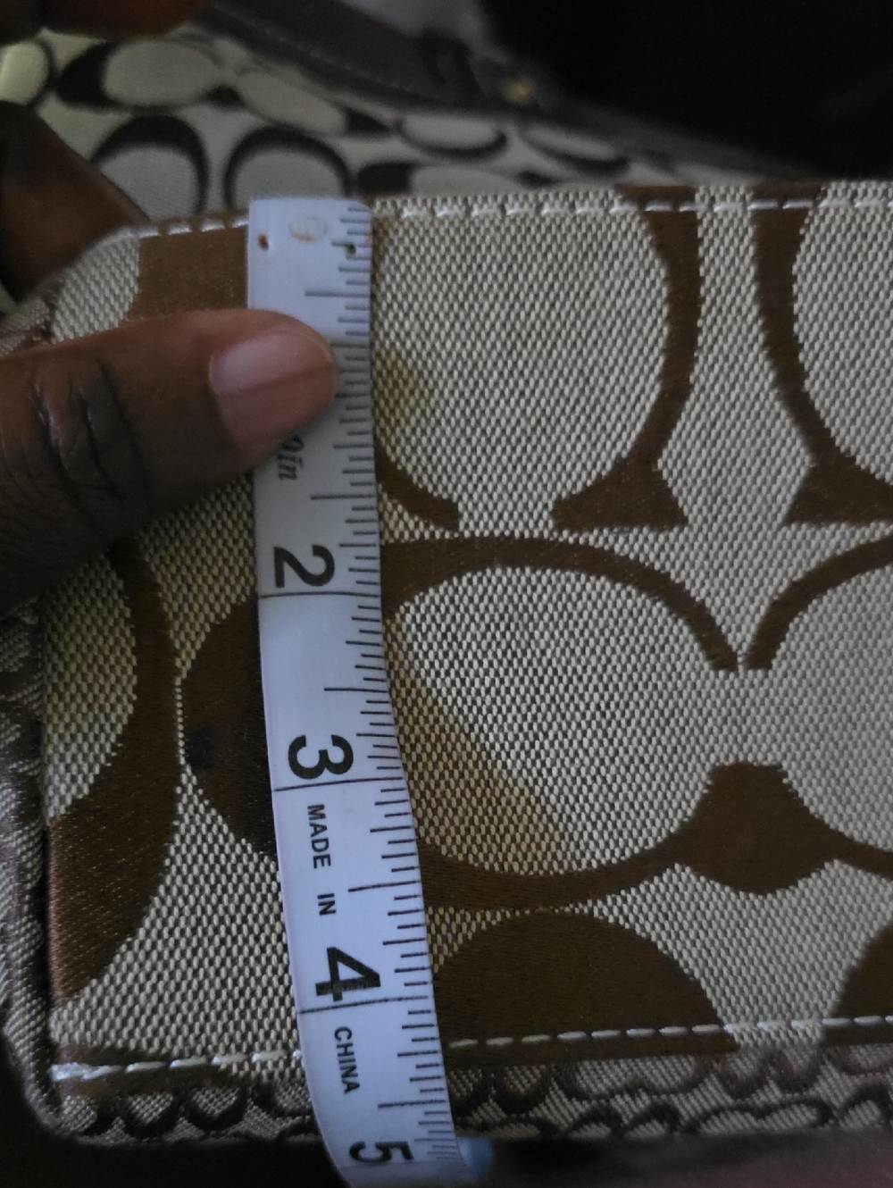 Coach Brown Signature Suede & Canvas Tote Bag - Picture 13 of 14